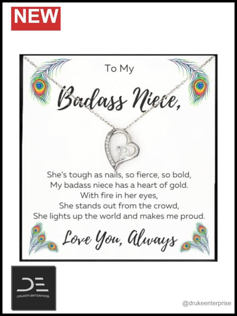 Sterling Silver Heart Pendant Necklace for Niece Birthday Gift